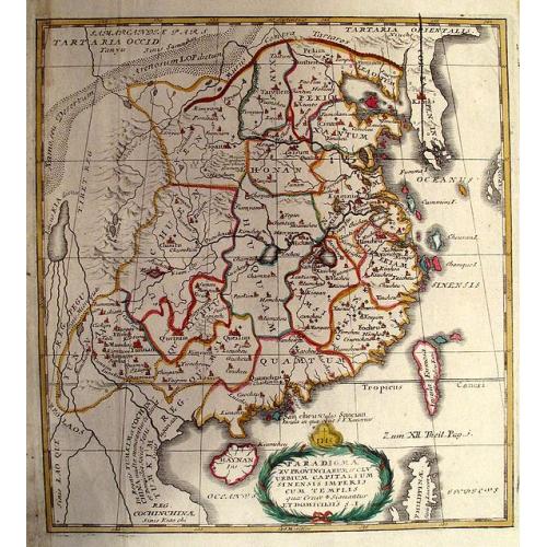 Old map image download for Paradigma XV Provinciarum et CLV Urbium Capitalium Sinensis Imperij Cum Templis... 