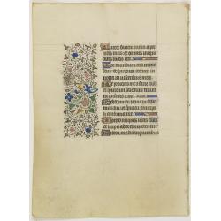 Manuscript leaf from a Parisian book of hours, on vellum.