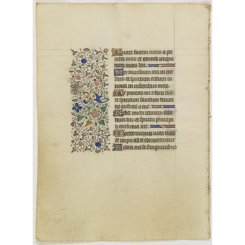 Manuscript leaf from a Parisian book of hours, on vellum.