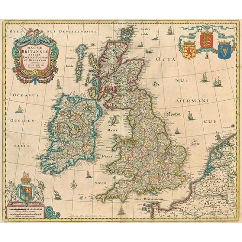 Old map image download for Magna Britanniae, tabula, angliam, scotiam, et hiberniam continens.