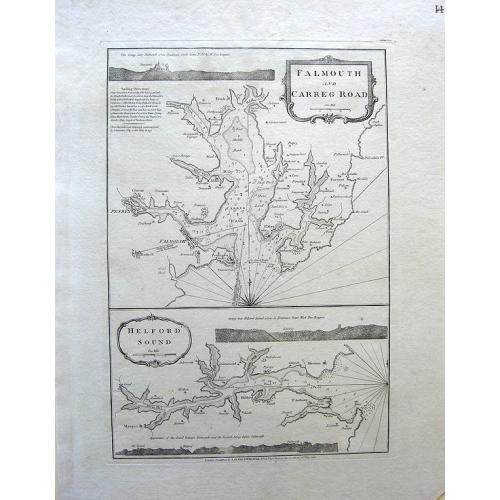 Old map image download for Falmouth and Carreg Road, Helford Sound.