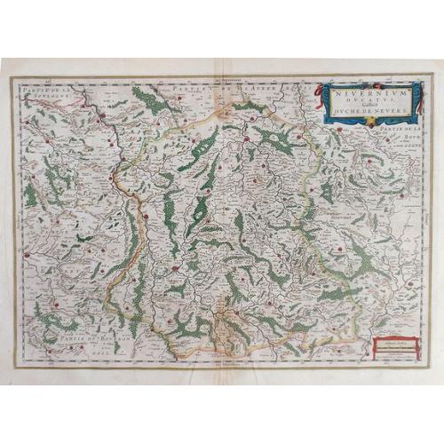 Old map image download for Nivernium Ducatus Gallice Duche de Nevers.