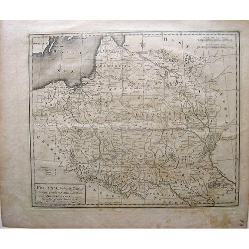 Old map image download for Poland, showing the claims of Russia, Prussia & Austria, until the late Depredations.