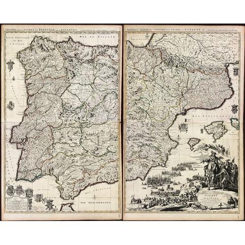 Old map image download for Theatre de la Guerre en Espagne et en Portugal.