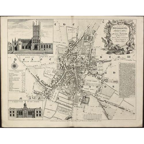 Old map image download for A Plan of Wolverhampton Surveyed in MDCCL By Isaac Taylor and Engraved by Thomas Jefferys Geographer to His Royal Highness the Prince of Wales