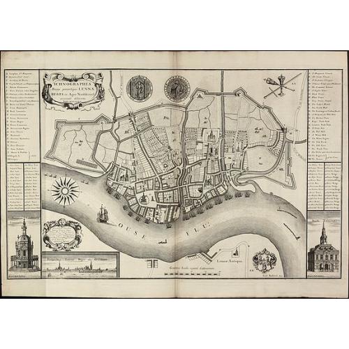 Old map image download for Ichnographia Burgi perantiqui Lennae regis in Agro Norfolciensi accurate delineata Ano MDCCXXV.