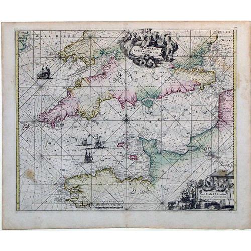 Old map image download for Canalis inter Angliae et Galliae Littera (English Channel)