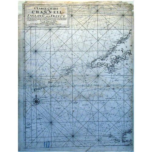 Old map image download for A Large Chart of The Channell Between England And France.