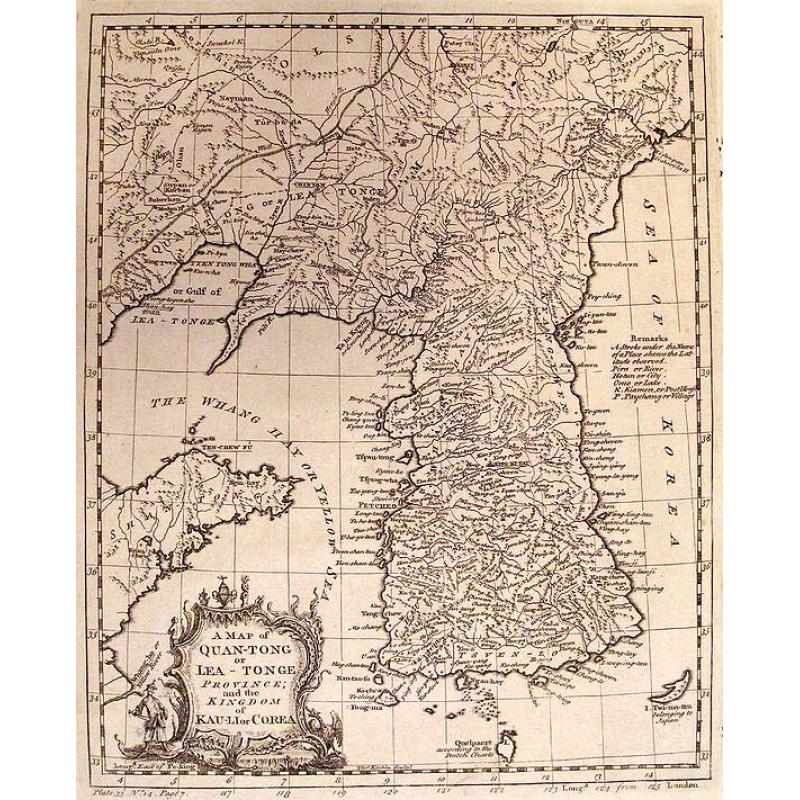 A MAP OF QUAN-TONG OR LEA-TONGE PROVINCE and the KINGDOM OF KAU-LI OR COREA.