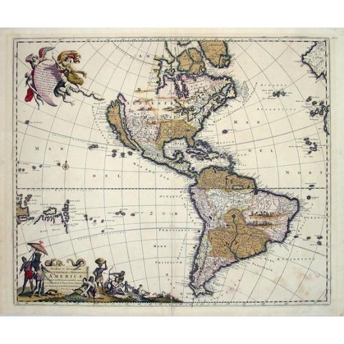 Old map image download for Novissima et Accuratissima Septentrionalis ac Meridionalis Americae... 