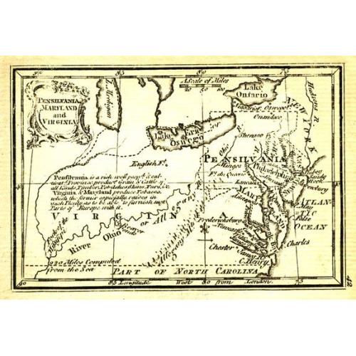 Old map image download for Pensilvania, Maryland and Virginia.