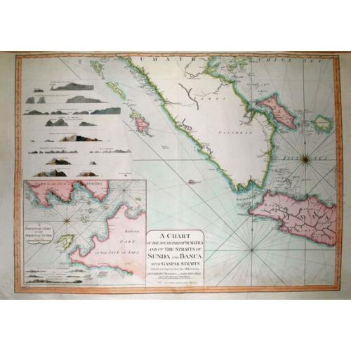 Old map image download for A Chart of the South Part of Sumatra and of the Straits of Sunda and Banca with Gaspar Straits...