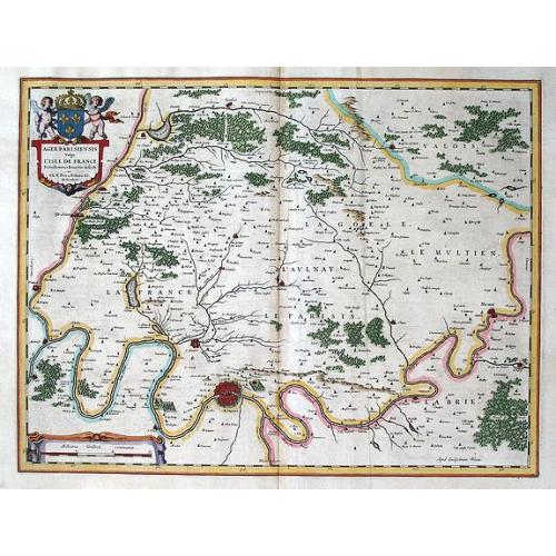 Old map image download for AGER PARISIENSIS Vulgo L'ISLE DE FRANCE ... / Apud Guiljelmum Blaeu.  