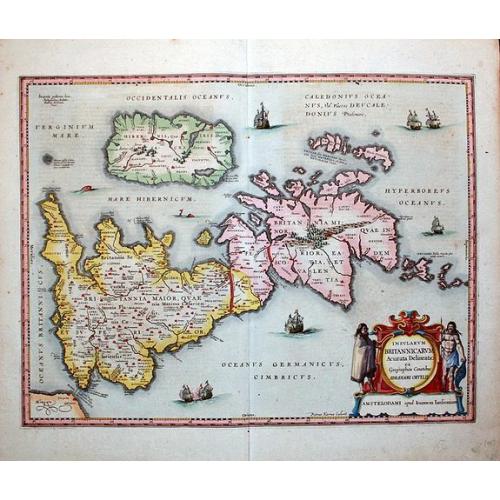 Old map image download for Insularum Britannicarum Acurata Delineatio ex Geographicis Conatibus Abraham Ortelii by Jan Jansson 1636 First state