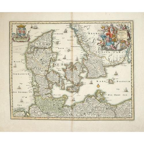 Old map image download for Dania Jutia Holsatia, Scandia...