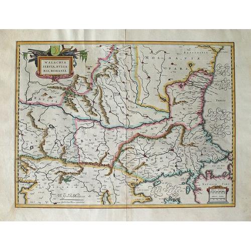 Old map image download for WALACHIA SERBIA BULGARIA ROMANIA ... Guiljelmus Blaeu excudebat.