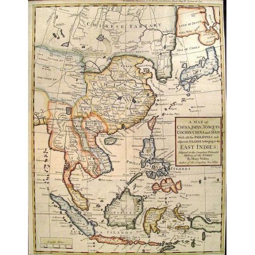 Old map image download for A Map of China, Japan, Tonquin, Cochin-China and Siam.