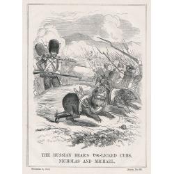 A set of 9 humorous prints from the Russian Empire's war with French and British Empire's.