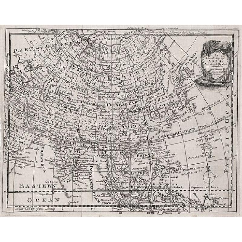 An Accurate Map of Asia According to the Latest Authorities by Emanuel Bowen.