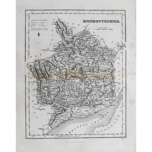 Old map image download for (Lot of 2 maps) Wales - Monmouthsthire