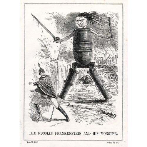 Old map image download for A set of 15 humorous prints from the Russian Empire's war with French and British Empire's. c1854.