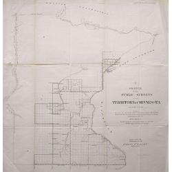 LOT OF 2: SKETCH OF THE PUBLIC SURVEYS IN THE TERRITORY OF MINNESOTA & SKETCH OF THE PUBLIC SURVEYS IN WISCONSIN AND TERRITORY OF MINNESOTA