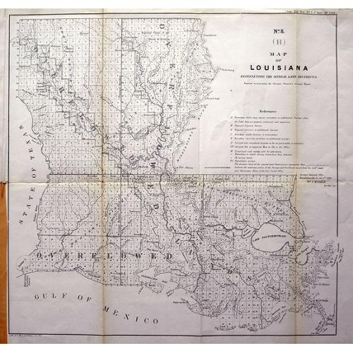 Old map image download for Map of Louisiana Representing the Several Land Districts.