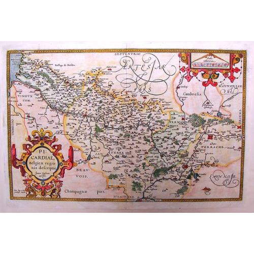 Old map image download for Picardiae Belgicae Regio Nis Descriptio