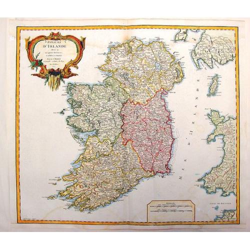 Old map image download for Royaume D'Irelande, Divisee en Ses Quatre Provinces.