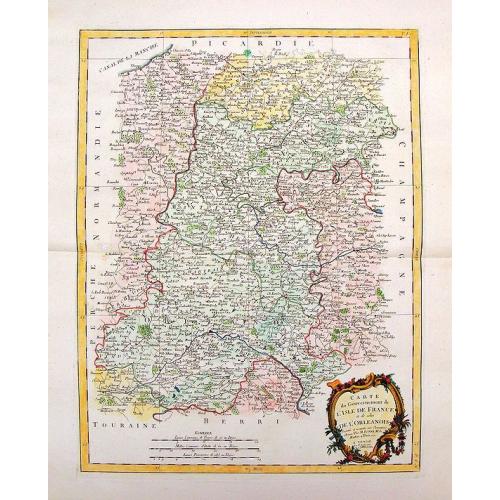 Old map image download for Carte dy Gouvernement de L'Isle de France et de L'Orleanois