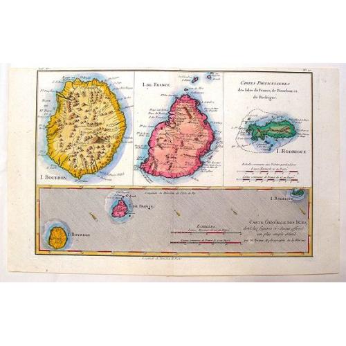 Old map image download for Cartes Particulieres des Isles de France, de Bourbon et de Rodrique.