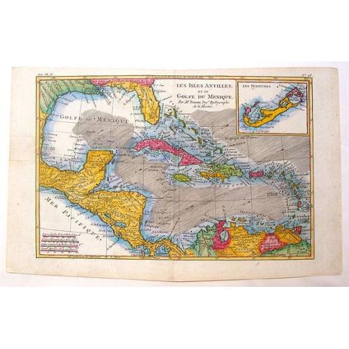 Old map image download for Les Isles Antilles et le Golfe du Mexique.