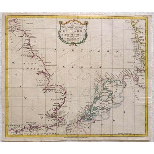 Old map image download for A Chart of the Northern Ocean between the coasts of England and the United Provinces belonging tot the States General