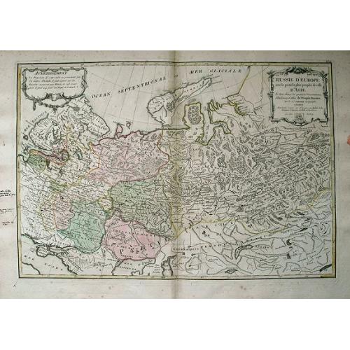 Old map image download for Russie d'Europe avec la Partie la plus Peuplee de celle d'Asie...