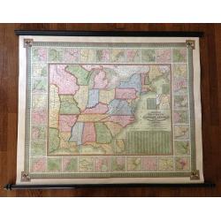 Mitchell's National Map of the American Republic or United States of North America Together with Maps of the Vicinities of Thirty -Two of the Principal Cities and Towns in the Union