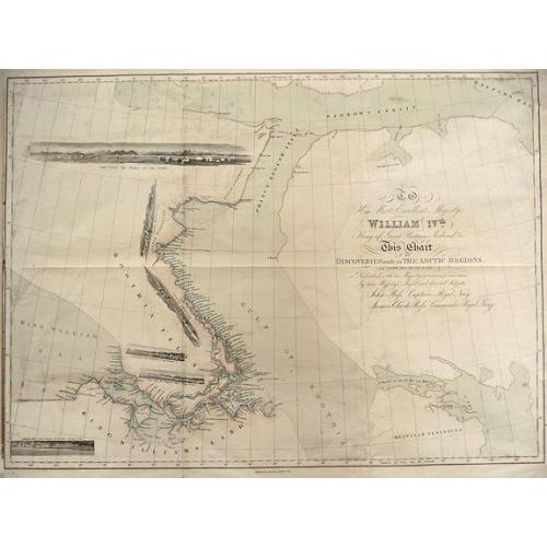 Old map image download for To His Most Excellent Majesty William IVth King of Great Britain Ireland &c. this Chart of the Discoveries Made in the Arctic Regions in 1829, 30, 31, 32 & 33 is Dedicated with his Majesty\'s gracious permission 