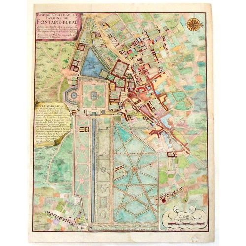 Old map image download for Bourg, Chateau et Jardins de Fontaine-Blaeu.