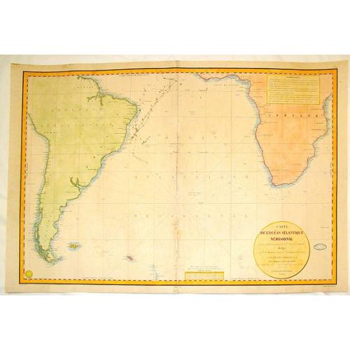 Old map image download for Carte de L'Ocean Atlantique Meridional.