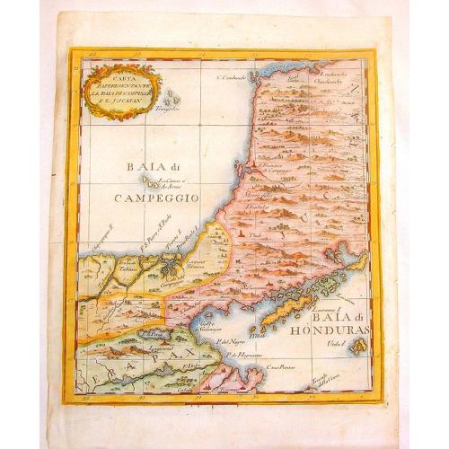 Old map image download for Carta Rappresentante La Baladi Campeggio E \'L Jucatan.