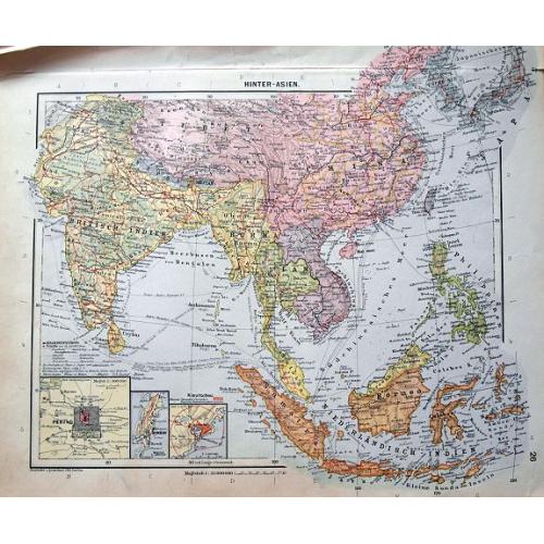 Old map image download for Lot of 4 maps of South East Asia & Indonesia.