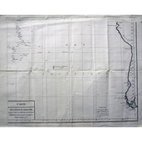 Old map image download for Carte des déclinaisons et inclinaisons de l'aiguille aimantée...1775