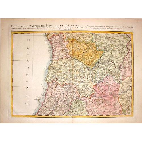 Old map image download for Carte des Royaumes de Portugal et D'Algarue.