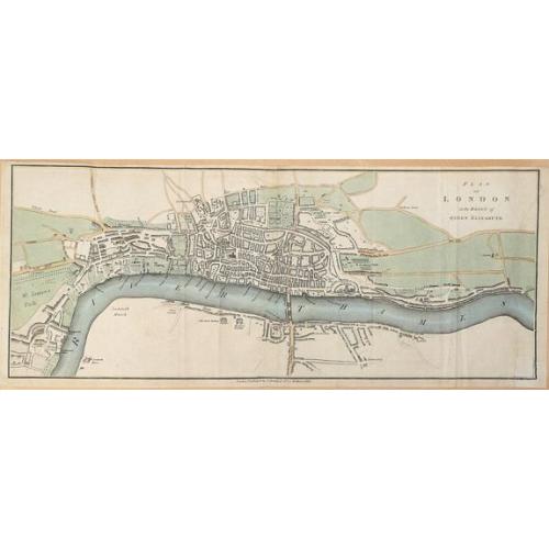 Old map image download for Plan of London in the reign of Queen Elizabeth.