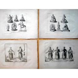 Set of 9 plates from \"Voyage de Pallas\".