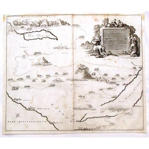 Old map image download for Voyage des Enfans F'Israel Dans le Desert depuis Sortie D'Egypte par la Mer Rouge Insquest au Pays de Canaan.