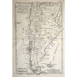 Carte du Chili depuis le Sud du Perou Ju Squ\'au Cap horn avec partie des Regions qui en sont a L\'Est. Par M. Bonne, Ingr. Hydrographe de la Marine.