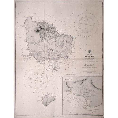 Old map image download for Norfolk and Philip Islands surveyed by Capt.n H.M. Denham R.N.