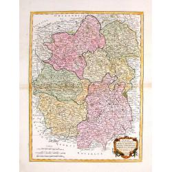 Carte des Gouvernements du Berri, du Nivernois, de la Marche, du Bourbonnois, du Limosin et de L'Auvergne.