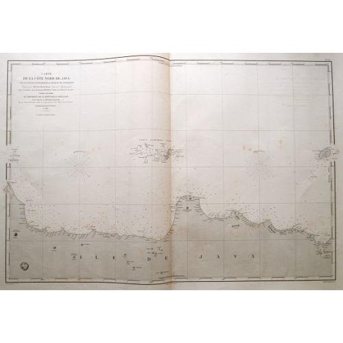 Old map image download for Carte de la côte nord de Java (de la pointe d'Intramayoe au détroit de Sourabaya). . .