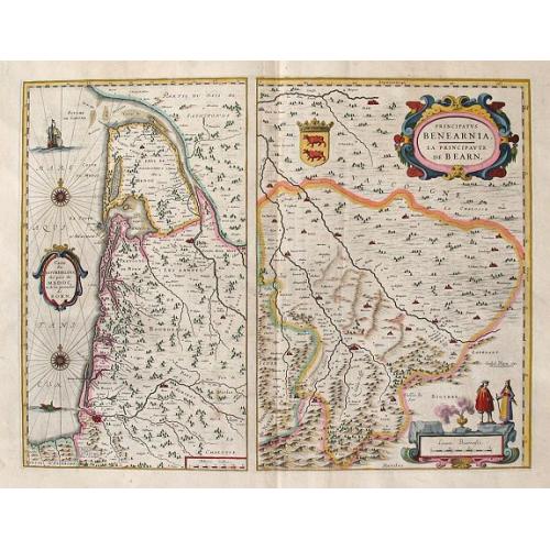 Old map image download for Carte du Bourdelois../ Principatus Benearnia.